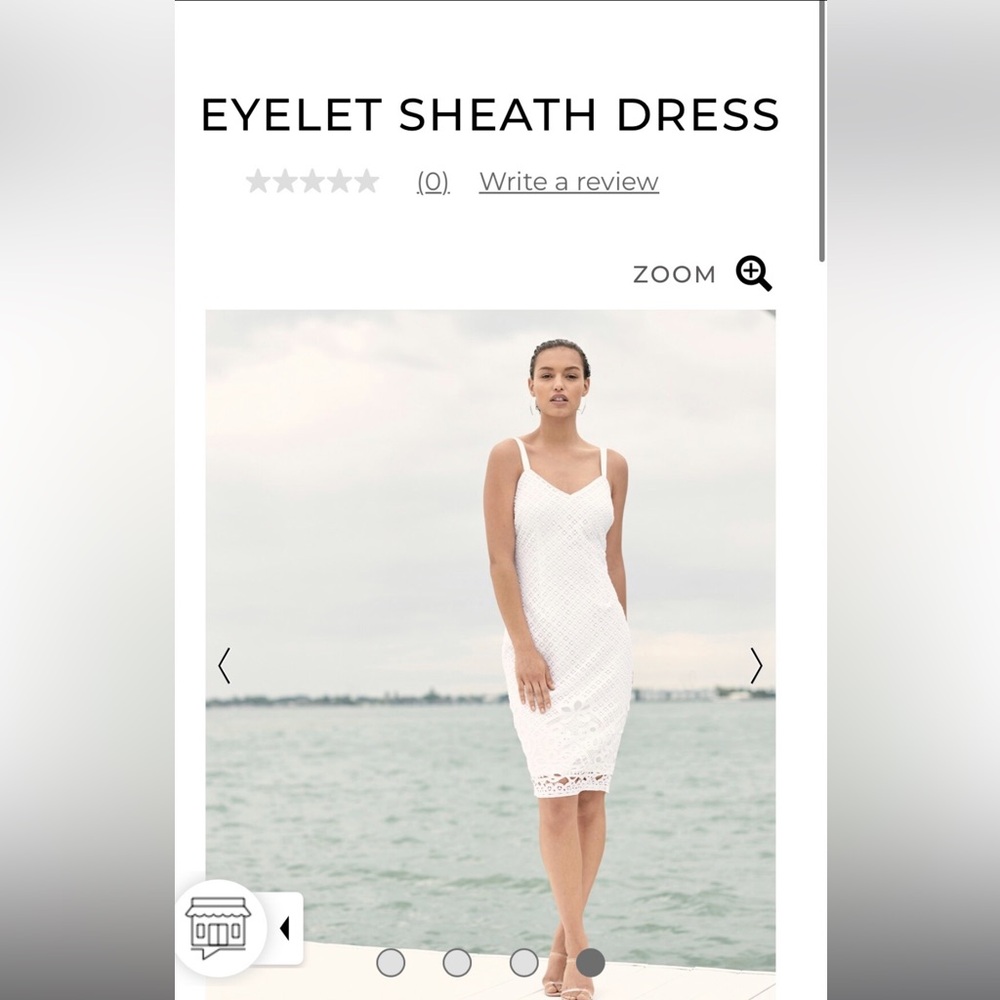 WHBM White Eyelet Sheath Dress